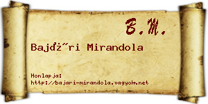 Bajári Mirandola névjegykártya